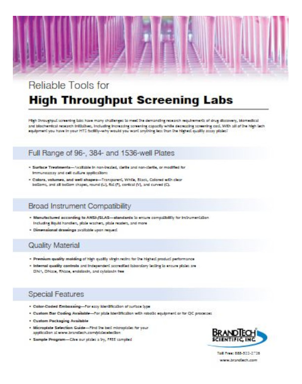 Brandtech Pharma High Throughput